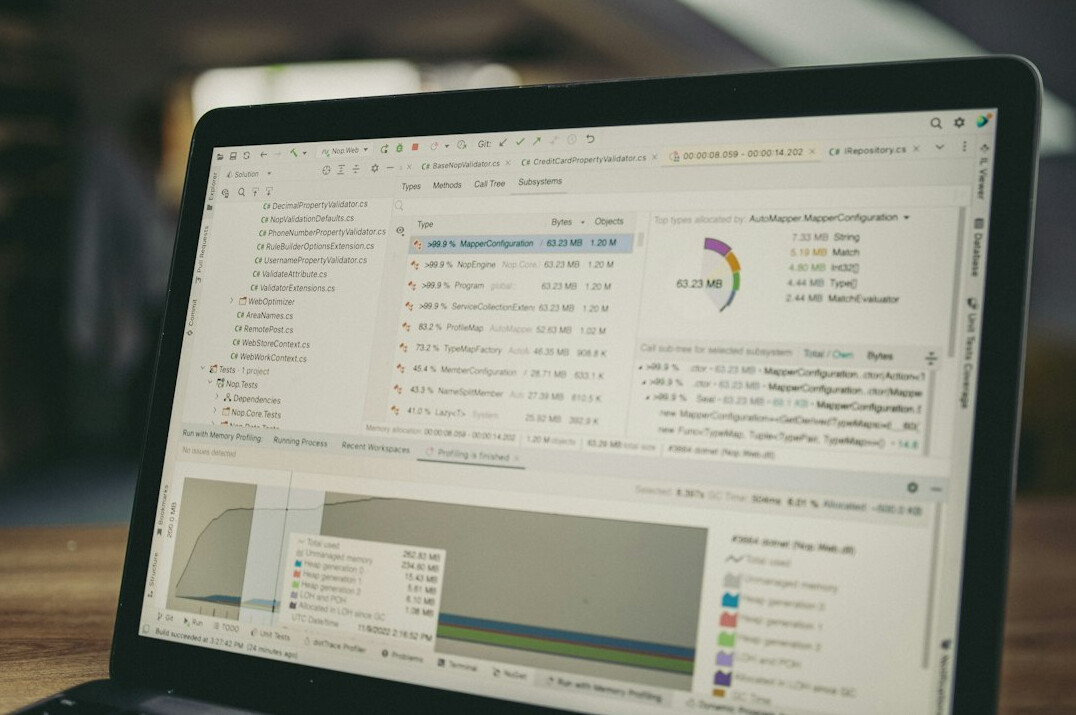software dashboard on screen